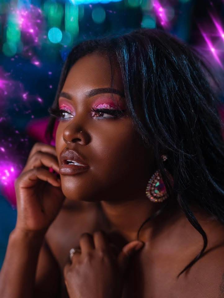 High contrast glam makeup portrait