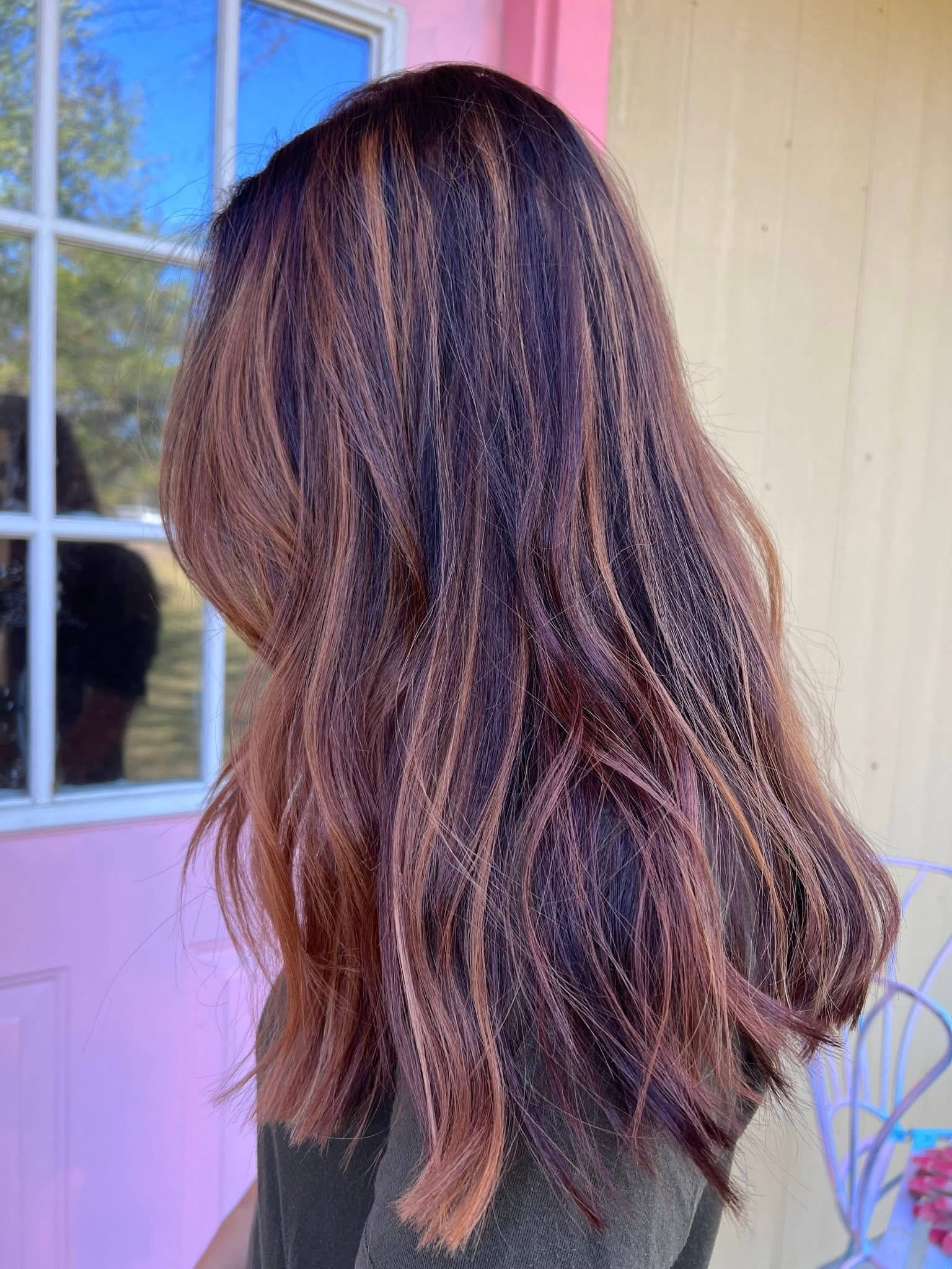 Copper brunette hair color work